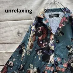 Unrelaxing オーバーサイズ 花柄オープンカラーシャツ 半袖シャツ