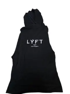LYFT ブラック フード付きノースリーブパーカー (Lサイズ)