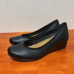 ❀美品 maresophis ウエッジソール パンプス 黒 ブラック 22cm
