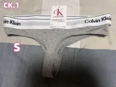 CK.1 Calvin Klein グレー Tバック Sサイズ