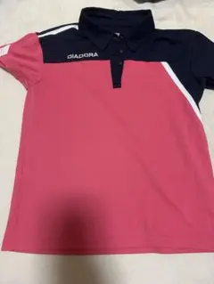 DIADORA ポロシャツ ピンク/ネイビー