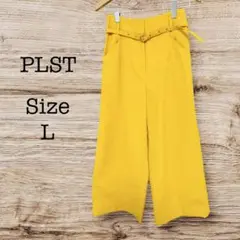 PLAST イエロー ワイドパンツ L