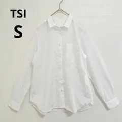 TSI 長袖シャツ　ホワイト　白　Sサイズ　ベーシック　ナチュラル