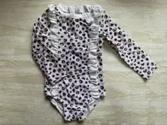 【dymples】フリル付きレオパード柄長袖ラッシュガード　水着
