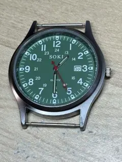 SOKI グリーン クォーツ ミリタリー　DAY 新品未使用　稼働品