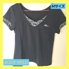 美品 BODY WILD ボディワイルド ネイビー Vネック Tシャツ 半袖