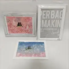 猫の水彩画セット 額付き