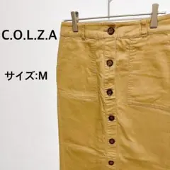 COLZA コルザ 台形 M ベージュ スリット フロントボタン　シンプル　年中