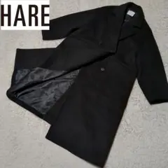 美品!HARE ダブルチェスターBIGコート ブラック ワイドシルエット