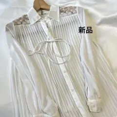 新品／ブラウス プリーツ シャツ