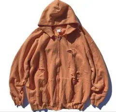 ヴィンテージ ZIP パーカー XXL ダメージ USA フェード フーディ