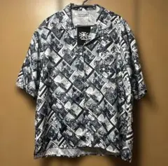 新品　Ｌ　ドレスキャンプ クローズコラボ 総柄半袖名言シャツ　crows