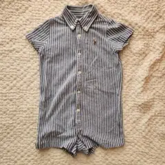 Ralph Lauren ラルフローレン ストライプロンパース 9M 75cm