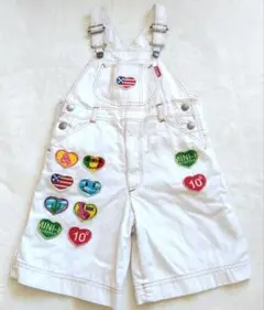 ミニケー　MINI-Ｋ レトロ　平成　ハート　刺繍　オーバーオール　サロペット