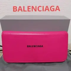 中古品 BALENCIAGA 長財布 ピンク バレンシアガ