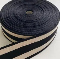 C2【2セット】ポリエステル素材 バッグ紐 ストライプ 幅3.8cm　5m×2