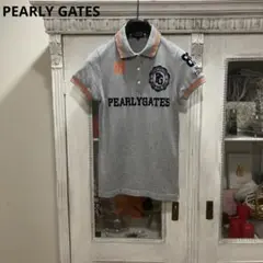パーリーゲイツ 半袖ポロシャツ 0 グレー フロッキープリント ゴルフウェア