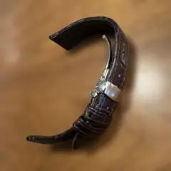 ダークブラウン レザーベルト 19mm -16mm Dバックル付き