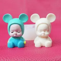 ハンドメイドシリコンモールド 座っている スリーピングベイビー
