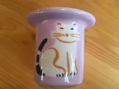 陶器製 スタンド 猫柄