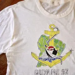 90s フランス海軍 Guyane ユーロ Tee マリン アンカー ミリタリー