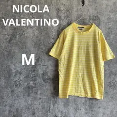 a4130【NICOLA VALENTINO】クルーネック半袖Tシャツ ボーダー