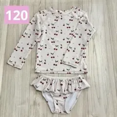女の子　水着　さくらんぼ　ラッシュガード　ピンク　チェリー　120　110