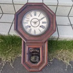 明治時代、八角柱時計、ゼンマイボンボン時計、完動品 珍品 希少 八角達磨 柱時計 ボンボン時計 ゼンマイ式 振り子時計