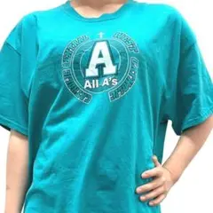 ギルダン Tシャツ A All A's エメラルドグリーン緑 L古着