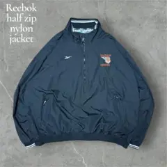 リーボックReebok バスケ刺繍 ハーフジップナイロンジャケット古着