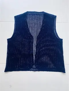 【新品同様】ネイビー 透かし編み ベスト