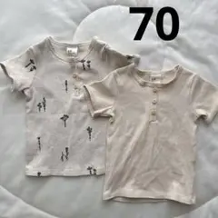 H&M リブTシャツ　70 子供
