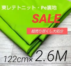 iw501-8⭐️激安⭐️東レテトニット・Pe裏地ライムG122cm×260cn