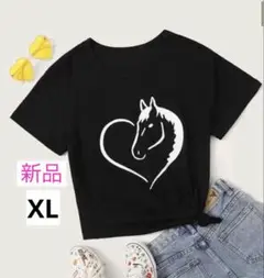 新品　Tシャツ　半袖　シャツ　馬柄　乗馬　競馬　レディース　XL