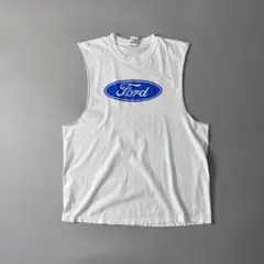 古着 Ford フォードカットオフノースリーブTシャツ XL ホワイト 白