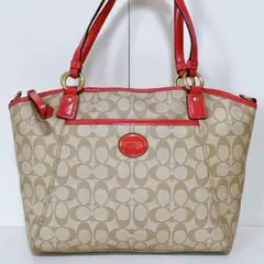 ☆美品☆送料無料☆COACHコーチシグネチャーPVC 2WAYトートバッグ☆
