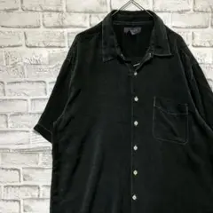 半袖シルクシャツ！アロハ　ブラックXLオーバーサイズ13