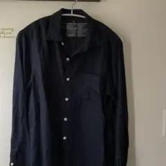 無印　麻黒長袖シャツ