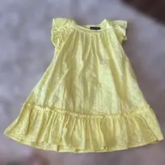 BeBe イエローフリルワンピース 110