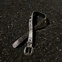 00's archive silver leather studs belt