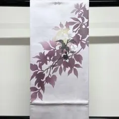 斉藤一騎 IKKI流 作家もの 銀通しに花が描かれた袋帯 着物