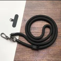 スマホストラップ　 ショルダーストラップ　ロング ネックストラップ　黒　ブラック