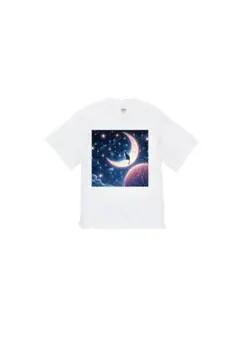 【新品】 オープンエンド ヘヴィーウェイト Tシャツ 星 月 猫 Mサイズ