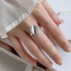 シルバー フラットラウンドトップオープンリング　新品未使用　12号〜14号