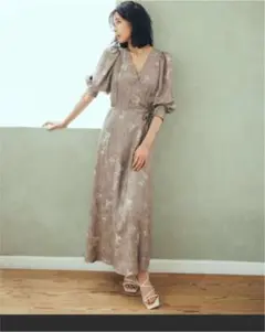FRAY I.Dのジャガードフラワーカシュクールワンピース