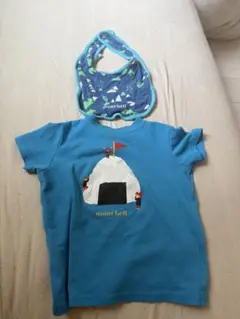 mont-bell 青 イラストTシャツ おにぎり 80cm モンベル スタイ