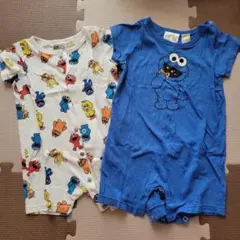 H&M セサミストリート クッキーモンスター ロンパースセット 68