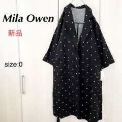 【新品】Mila Owen 水玉ドット柄 リネンチェスターコート ガウン