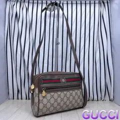 【美品】GUCCI×オールドグッチ斜めがけPVCシェリーラインショルダーバッグ