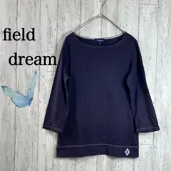 フィールドドリーム/七分袖シャツ/カットソー/ネイビー/シンプル/M